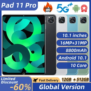 Планшет Android Pad 11 Pro 12 ГБ + 512 ГБ планшет с 10,1-дюймовым ЖК-экраном Windows планшет Android планшетный ПК 5G WiFi планшет Snapdragon