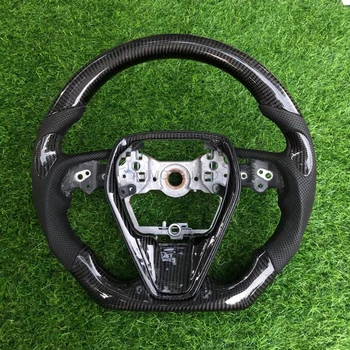 Гоночное Рулевое колесо из Куатомированной кожи и углеродного волокна для Toyota Avalon 2018-2020