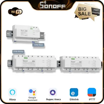 SONOFF SPM-Основной/4Relay Wifi Умный Наращиваемый Измеритель Мощности 20A/Gang Защита От Перегрузки Монитор Энергопотребления Поддержка SD-карты