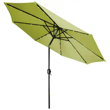 Роскошный зонт для патио на солнечных батареях со светодиодной подсветкой-9 ' - (светло-зеленый)