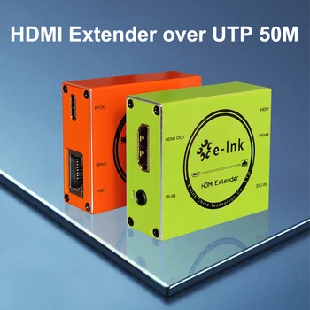 Мини-удлинитель HDMI с ИК-преобразователем 1080P 60Hz HDMI по оптоволоконному кабелю UTP Cat5/6 50 м (165Ft)