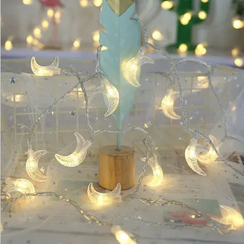 Eid Mubarak Moon Star LED Light String Рождественская Праздничная Гирлянда для Свадебной вечеринки Домашний Декор Спальни Рамадан Украшения 2023
