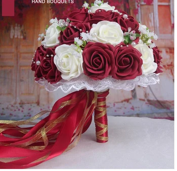 2023 Свадебные букеты, Свадебные цветы ручной работы, подарки для свадебной вечеринки, Свадебные аксессуары, Цветы, Груши, украшенные бисером и лентой