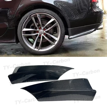 Углеродное Волокно/FRP Неокрашенный Черный Задний Бампер для Губ Боковые Разветвители Фартуки Спойлер для Audi A7 S7 RS7 Автомобильный Стайлинг 2013-2016