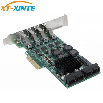 XT-XINTE PCI Express Устройство для подключения карт расширения PCI-E к USB 3.0, 8 Портов, Независимый контроллер USB 3.0, 4 канала для сервера камер