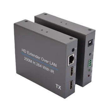 Удлинитель сетевого кабеля HDMI single 200m с инфракрасным локальным сигналом высокой четкости 1080 super 5-классный коммутатор типа 