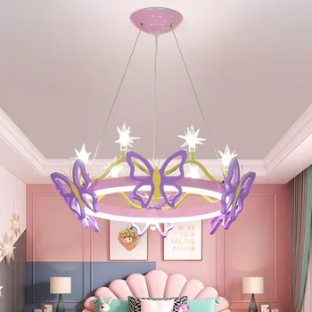 Nordic butterfly потолочный светильник kids kawaii room decor спальня круглый потолочный светильник розовый светильник для комнаты девочки светильник для комнаты принцессы