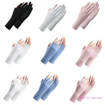 Женские перчатки без пальцев, перчатки с защитой от ультрафиолета, Перчатки с сенсорным экраном, перчатки с защитой от ультрафиолета, прямая поставка