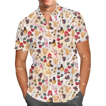 Гавайская рубашка с Микки Снексом, Гавайская рубашка с Микки Диснеем, Мужская Рубашка на пуговицах С коротким рукавом, Модная Ретро Рубашка с коротким рукавом
