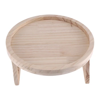 Столик с зажимом для диванных подлокотников, поднос для подлокотников из натурального дерева, Столик-органайзер для диванных подлокотников, круглый