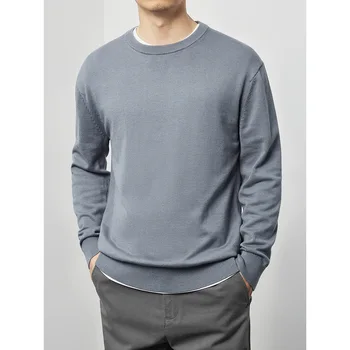Тонкий мужской свитер с круглым вырезом и осенним базовым свитером, мужская одежда, свитер в стиле харадзюку, pull coreen