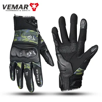 Мотоциклетные перчатки VEMAR Зимние водонепроницаемые теплые Moto Guantes Перчатки для езды на мотоцикле с сенсорным экраном Из углеродного волокна Защитные