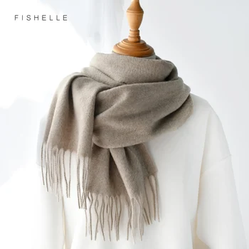 роскошные однотонные 100% кашемировые шарфы для женщин и мужчин, узкий короткий маленький шарф, модная теплая шаль, роскошные серые шарфы, зима