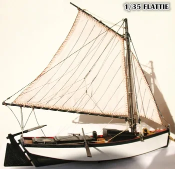 Бесплатная доставка Классическая деревянная модель парусной лодки в масштабе 1/35 