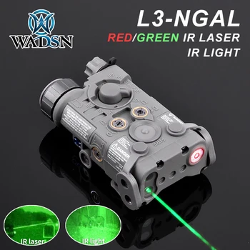 Версия Ночного видения WADSN L3 NGAL PEQ Тактический Страйкбольный Красный Лазерный Прицел Зеленый ИК-Фонарик/Srtobe Охотничий Аккумуляторный Кейс