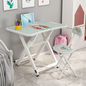 Складная детская мебель, обеденный стол, набор посуды для детей, прочные безопасные пластиковые мини-столы с регулируемой высотой, мультяшный дизайн