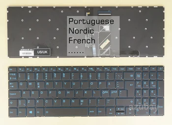 Клавиатура PO ND FR для Lenovo PC5CPB-FR PC5CPB-Por PC5CPB-Nod LCM16H6 SN20T04712 LCM16H66F0J6864 PK131B42A28 с синей подсветкой