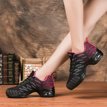 Горячая Распродажа 2021 Спортивная Обувь с Мягкой Подошвой, Дышащая Танцевальная Обувь, Кроссовки для Женщин, Тренировочная Обувь, Современная Танцевальная Джазовая Обувь EU35-42
