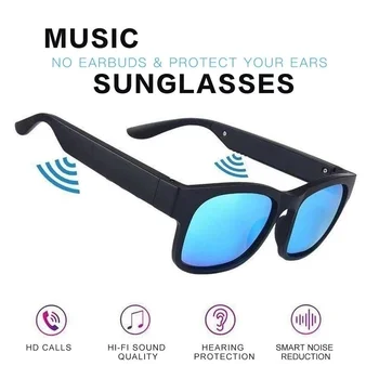 Солнцезащитные очки A12 Bluetooth 5.0, Наушники 3-в-1, умные очки С микрофоном, Спортивные водонепроницаемые беспроводные Стереодинамики, Заводская
