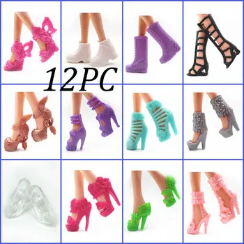 12 пар/комплект модной кукольной обуви за 11,5 дюйма. Кукольные сандалии 1/6, кукольная обувь, сапоги, аксессуары для игрушечных кукол