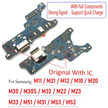 100% Оригинальный USB Порт Для Зарядки, Штекер Зарядного устройства, Разъем С Микрофонной Платой Flex Для Samsung M11 M21 M12 M10 M20 M30 M32 M22