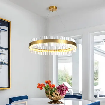 Современный светодиодный подвесной светильник для гостиной, столовой, Золотого кольца, подвесных люстр, Светильников для домашней кухни, светильника для чердака