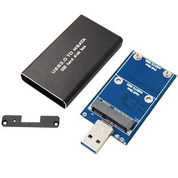 Мини-SSD Чехол MSATA к USB 3,0 MSATA к USB 3,0 Алюминиевый Внешний твердотельный диск Коробка Поддерживает жесткий диск SSD MSATA 30*30/50