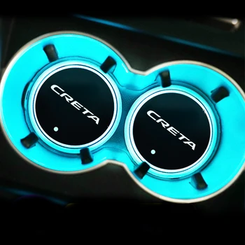 Светодиодный автомобильный многоцветный атмосферный светильник water coaster Для hyundai creta ix25, Аксессуары для укладки автомобильных наклеек