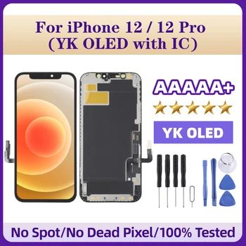 YK OLED ЖК-экран для iPhone 12/12 Pro с цифровым преобразователем в полной сборке, для удаления микросхемы требуется профессиональный ремонт