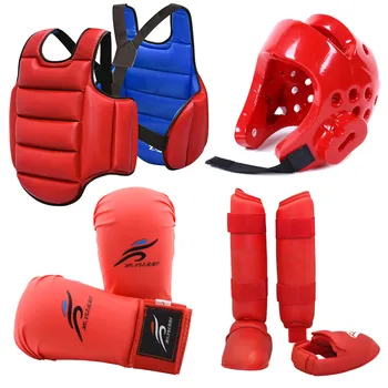 Перчатки для каратэ Тхэквондо Добок, Снаряжение для Спарринга, Униформа, шлем, защита голени, Боксерское снаряжение, костюм для команды ММА, защита тела