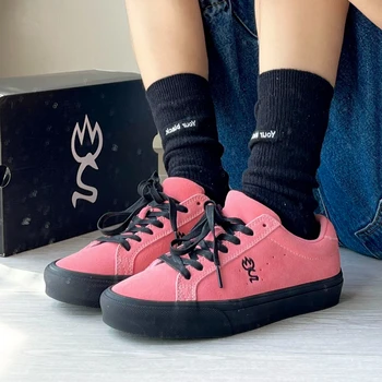Joiints Розовая Замшевая обувь для катания на коньках для девочек-скейтбордистов Унисекс Вулканизированная обувь На прочной резиновой подошве BMX Велосипедные Теннисные кроссовки