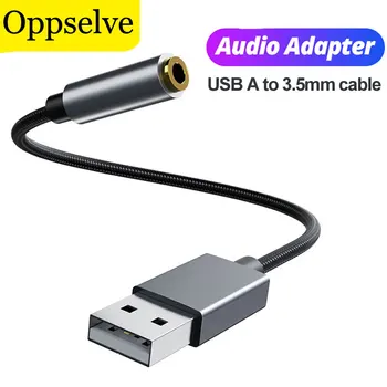 Удлинительный кабель USB A с разъемом от USB до 3,5 мм, Аудиокабель для наушников, микрофон, адаптер звуковой карты HiFi для динамика ноутбука