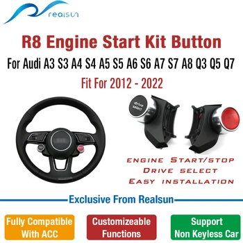 Кнопка Выбора привода Запуска Остановки двигателя Realsun R8 Style Для Audi A3 S3 A4 S4 A5 A6 A7 Q3 Q5 VW Skoda Cadillac Seat