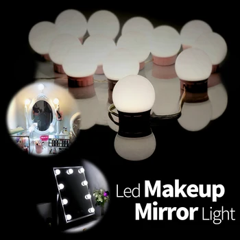 Светодиодная Голливудская лампа для макияжа, Заполняющая свет, Светодиодная лампа для зеркала в ванной, USB-лампа для зеркала на туалетном столике, Светодиодная Сенсорная Затемняющая Косметическая Бомбилла