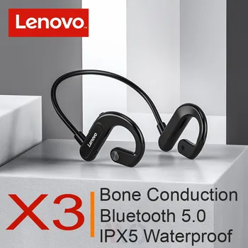 Наушники Lenovo X3 с воздушной проводимостью, беспроводные спортивные наушники Bluetooth, водонепроницаемая гарнитура IPX5, громкая связь с микрофоном для бега