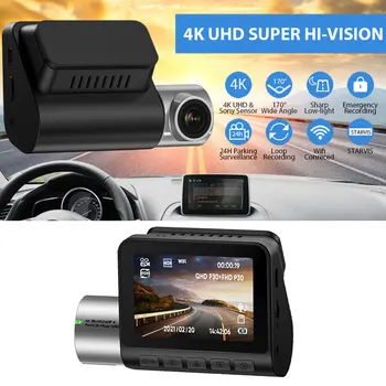 2023 Новый Видеорегистратор 4K GPS WIFI 24h Парковочный монитор Dash Cam Камера ночного видения Для автомобильного Видеомагнитофона Сзади