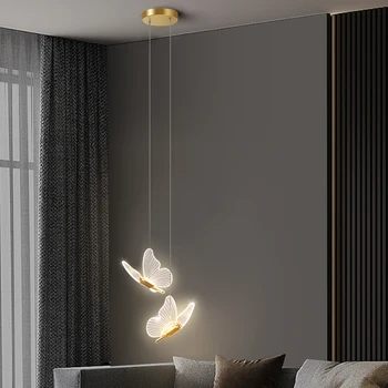 Люстра с бабочкой Светодиодный подвесной светильник Подвесная лампа Для внутреннего освещения Для прикроватной тумбочки Гостиной Кухни Потолочный подвесной светильник