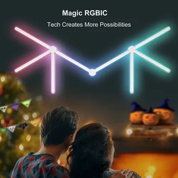 SONGMEN TUYA WIFI светодиодный умный настенный светильник RGBIC Light Bar DIY Night Light ПРИЛОЖЕНИЕ Музыкальный Ритм Подсветка телевизора Украшение спальни Игровой комнаты