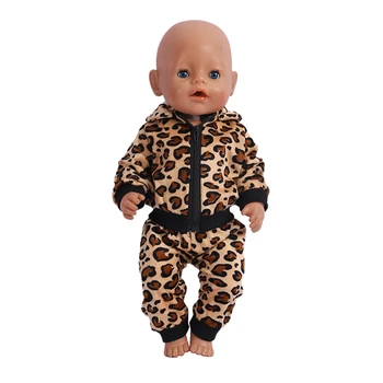 18-Дюймовая Кукольная одежда С леопардовым принтом 43 см, Одежда для новорожденных, Кукольная одежда для американской девочки, OG Dolls, Аксессуары для кукольного домика, Подарок для девочки