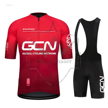 GCN Комплект из Джерси для Велоспорта с Коротким рукавом для Мужчин, Комплект из Джерси для Велоспорта с защитой от Ультрафиолета, Новая Летняя Велосипедная Одежда Pro Team