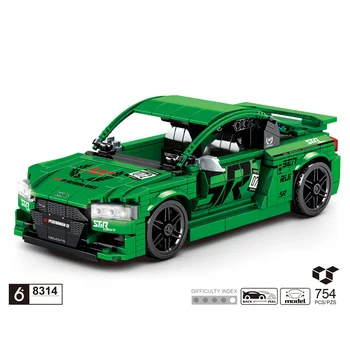 Технические характеристики Audis TT Rs Супер спортивный автомобиль Строительный блок Гоночные кирпичи Модель Откидного автомобиля Коллекция игрушек для детей Подарки