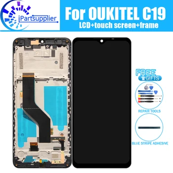 OUKITEL C19 ЖК-дисплей + дигитайзер с сенсорным экраном + Рамка в сборе 100% Оригинальный ЖК-дисплей + сенсорный дигитайзер для OUKITEL C19