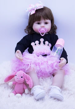 023newest Reborn Baby Dolls 24-Дюймовые реалистичные игрушки для девочек, Реалистичные новорожденные Куклы, Тканевое тело Для Сна Малыша, Сопровождающие подарки