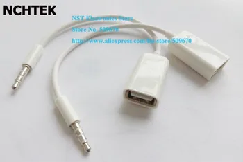 NCHTEK 3,5 мм Автомобильный кабель синхронизации Aux Аудио с USB-разъемом для чтения карт флэш-диска USB /Бесплатная доставка/2 шт.