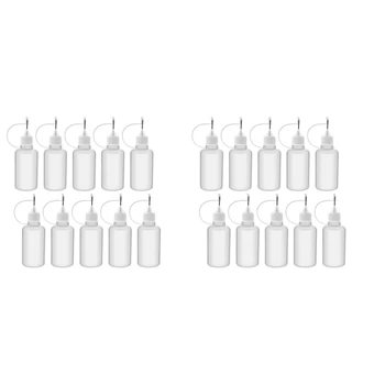 20шт 30 мл Пластиковый Сжимаемый Наконечник Аппликатор Бутылка Многоразового использования Бутылки-капельницы С наконечниками для клея DIY