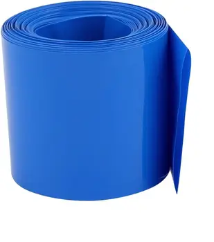 Keszoox Плоская, ширина 65 мм, длина 10 м, термоусадочная трубка из ПВХ синего цвета для батарейного блока 18650
