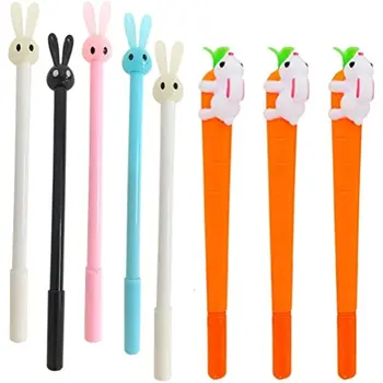 18 Шт., Новые Милые гелевые ручки с кроликом и морковкой, черные шариковые ручки, креативные подарки для офиса, набор принадлежностей для школьников