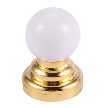 1:12 Кукольный дом Миниатюрный Глобус Белый потолочный светодиодный светильник с батареей