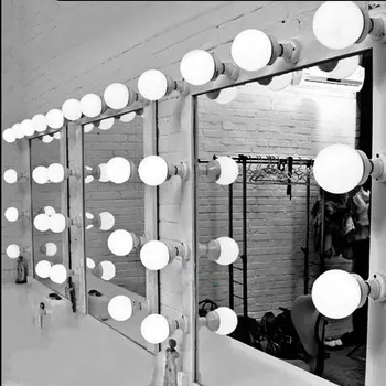 Комплект светодиодных Светильников с регулируемой яркостью для туалетного столика для макияжа, белый настенный светильник E27 с диммером, светильники для туалетного столика 