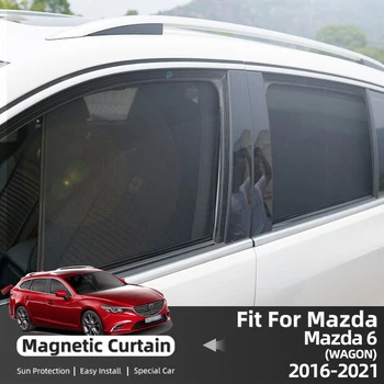 Для Mazda 6 Atenza Универсал 2016-2023 Автомобильный Солнцезащитный козырек с магнитной рамкой Переднего лобового стекла, Занавеска на Заднее боковое окно, Солнцезащитные козырьки